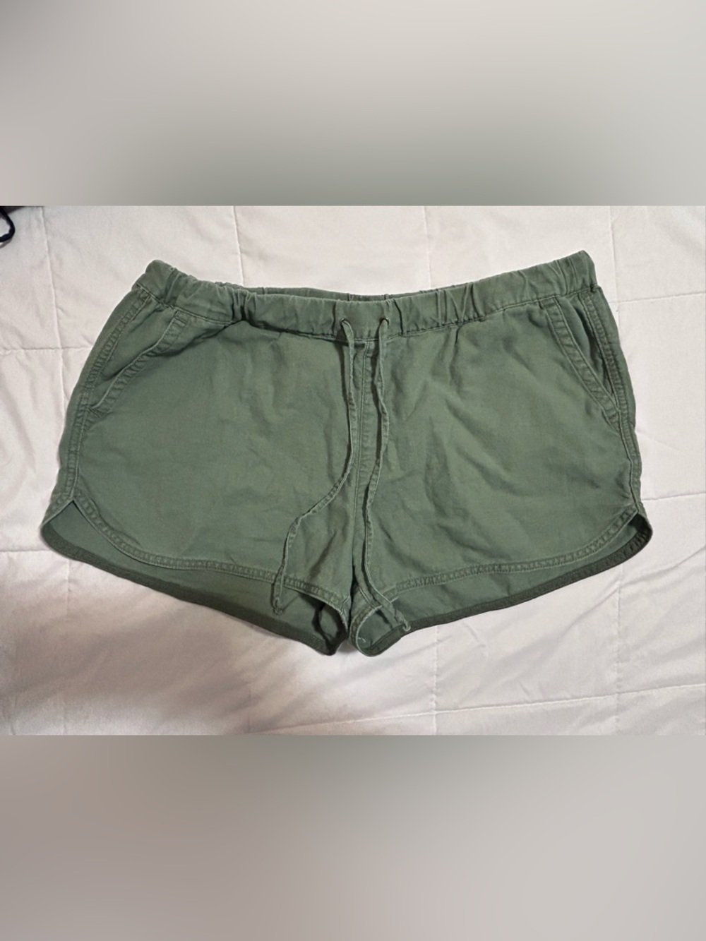 J. Crew Olive Drawstring Active Cotton Shorts